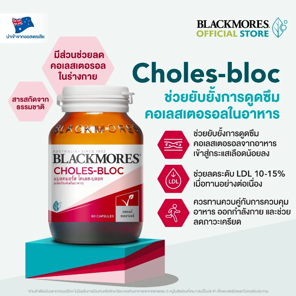Blackmores Choles-Bloc (60 caps) แบลคมอร์ส โคเลส-บลอค (60 แคปซูล) thumbnail 3