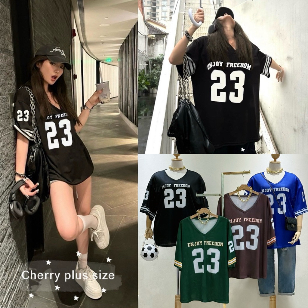 ✅ลายใหม่มาค่ะ /CY/ เสื้อสไตล์สปอร์ต แมทช์ง่าย #เสื้อไซส์ใหญ่ พลัสไซส์