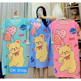 ชุดนอนกระโปรงฟรีไซส์ - 3xl หนัก 70 โลใส่ได้