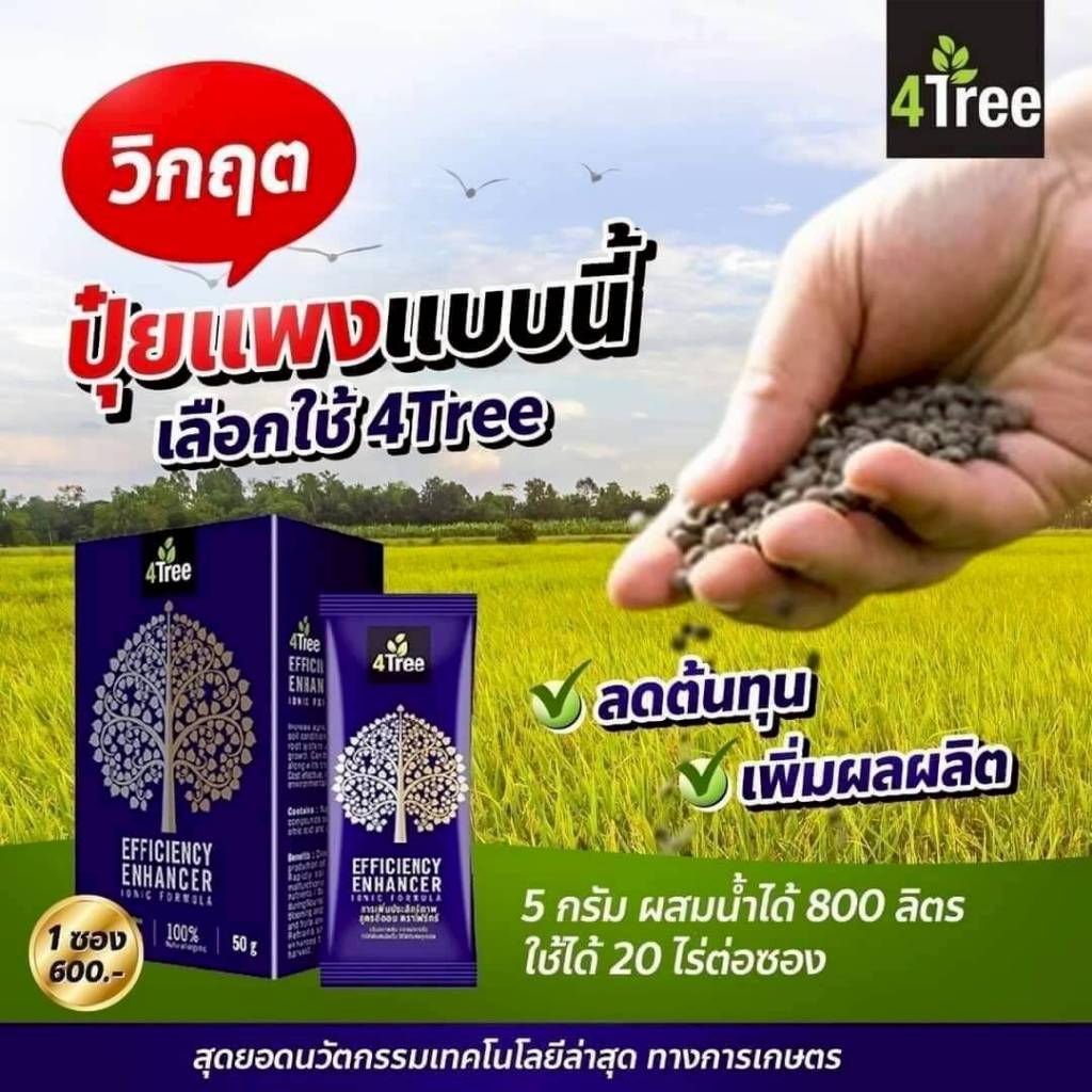 🔥🔥[ส่งไว ของแท้ ] 4Tree โฟร์ทรี สารเสริมประสิทธิภาพพืช พร้อมส่ง