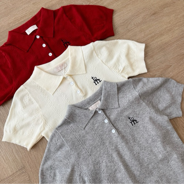 เสื้อโปโลแขนสั้นไหมพรม tomato polo