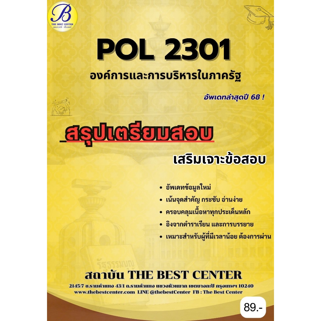 สรุปเตรียมสอบ POL2301 องค์การและการบริหารในภาครัฐ อัพเดทล่าสุดปี 68