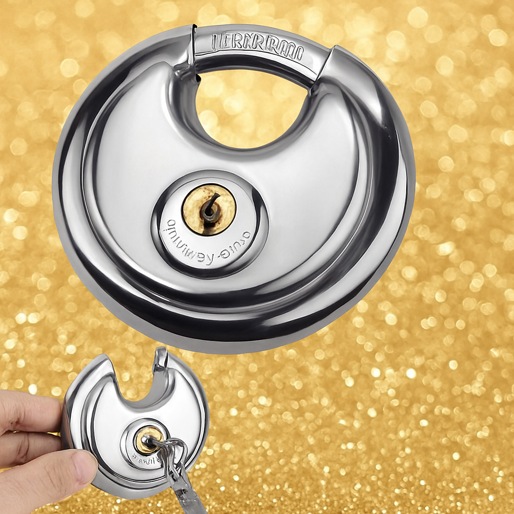 กุญแจล็อคทรงกลม🔐 กุญแจสแตนเลส ยอดนิยม สไตล์อเมริกัน กลางแจ้ง กันน้ำ กันสนิม และทนต่อแรงเฉือน