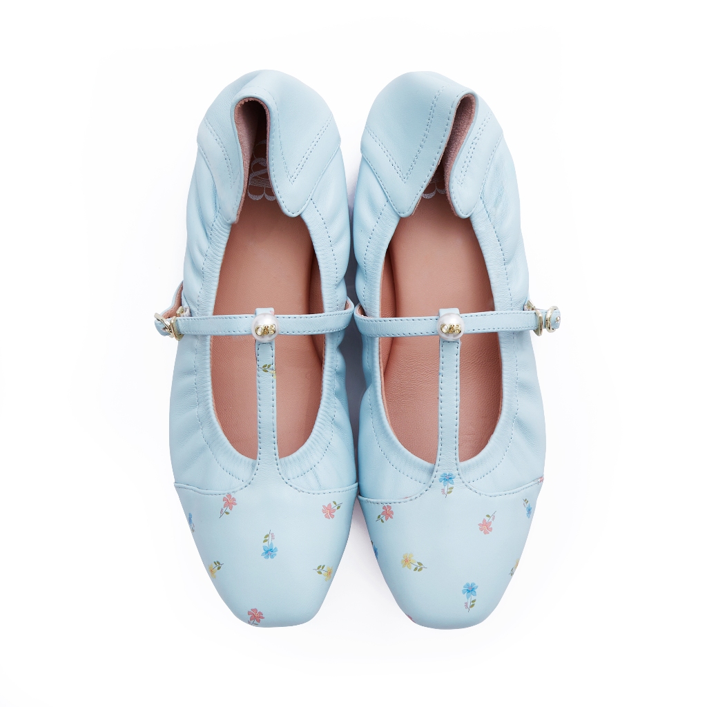 O&B รองเท้าหนังแกะ รุ่น AUDREY LILY T-BAR IN MORNING SKY-11271SS09686F_F5BLXX