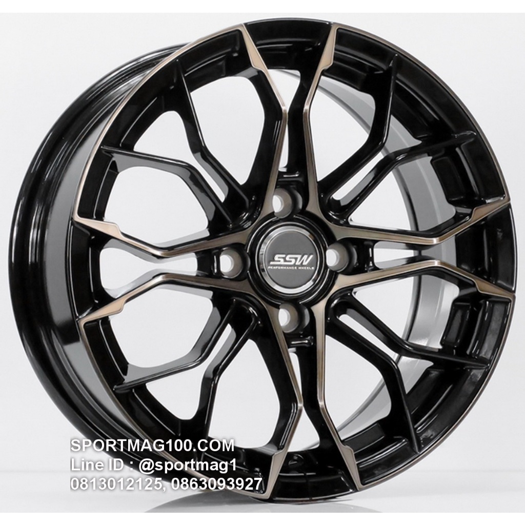 ล้อแม็กซ์ SSW S390 ขอบ15นิ้ว 4รู100 สีดำหน้าชา กว้าง6.5นิ้ว Offset35 [22301]