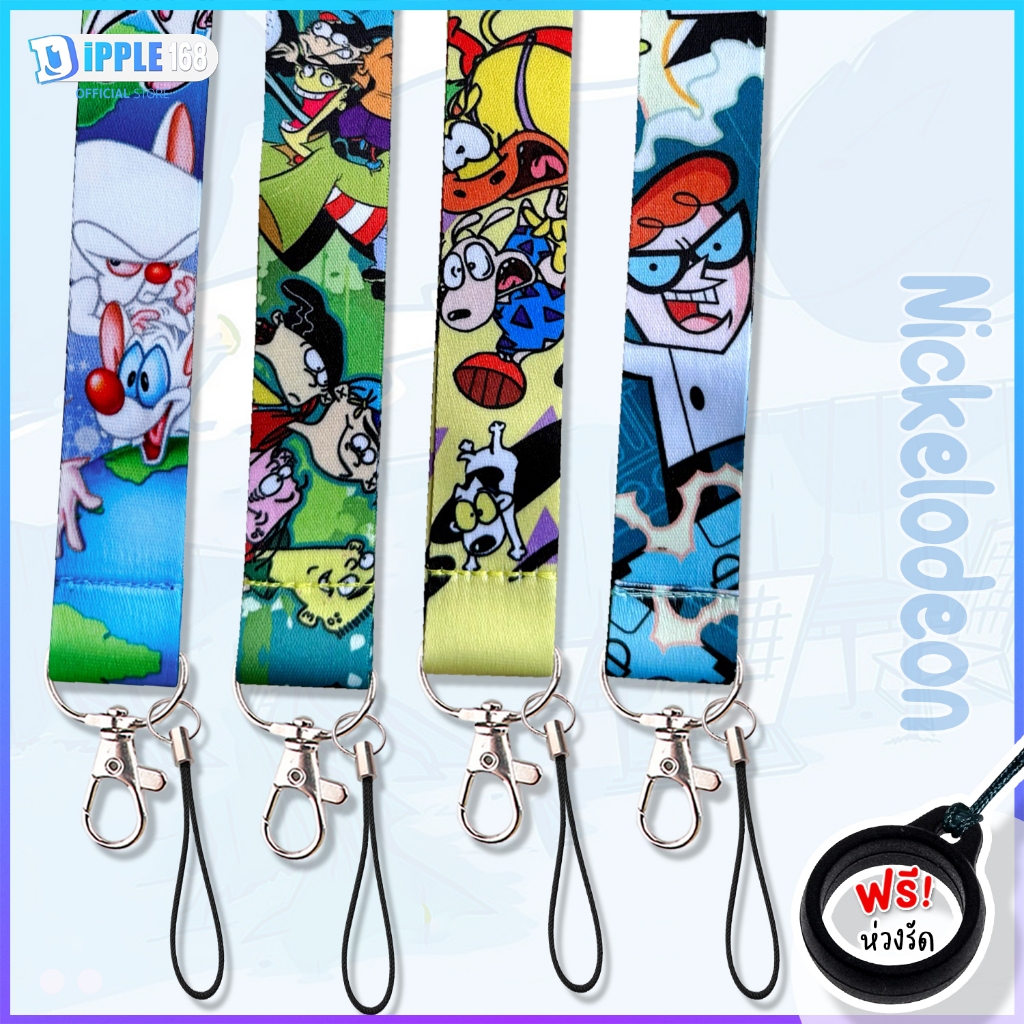 NCK01-MOU01 สายผ้าห้อยคอ ลายกาตูนแฟชั่น แถมฟรีห่วงรัดอเนกประสงค์