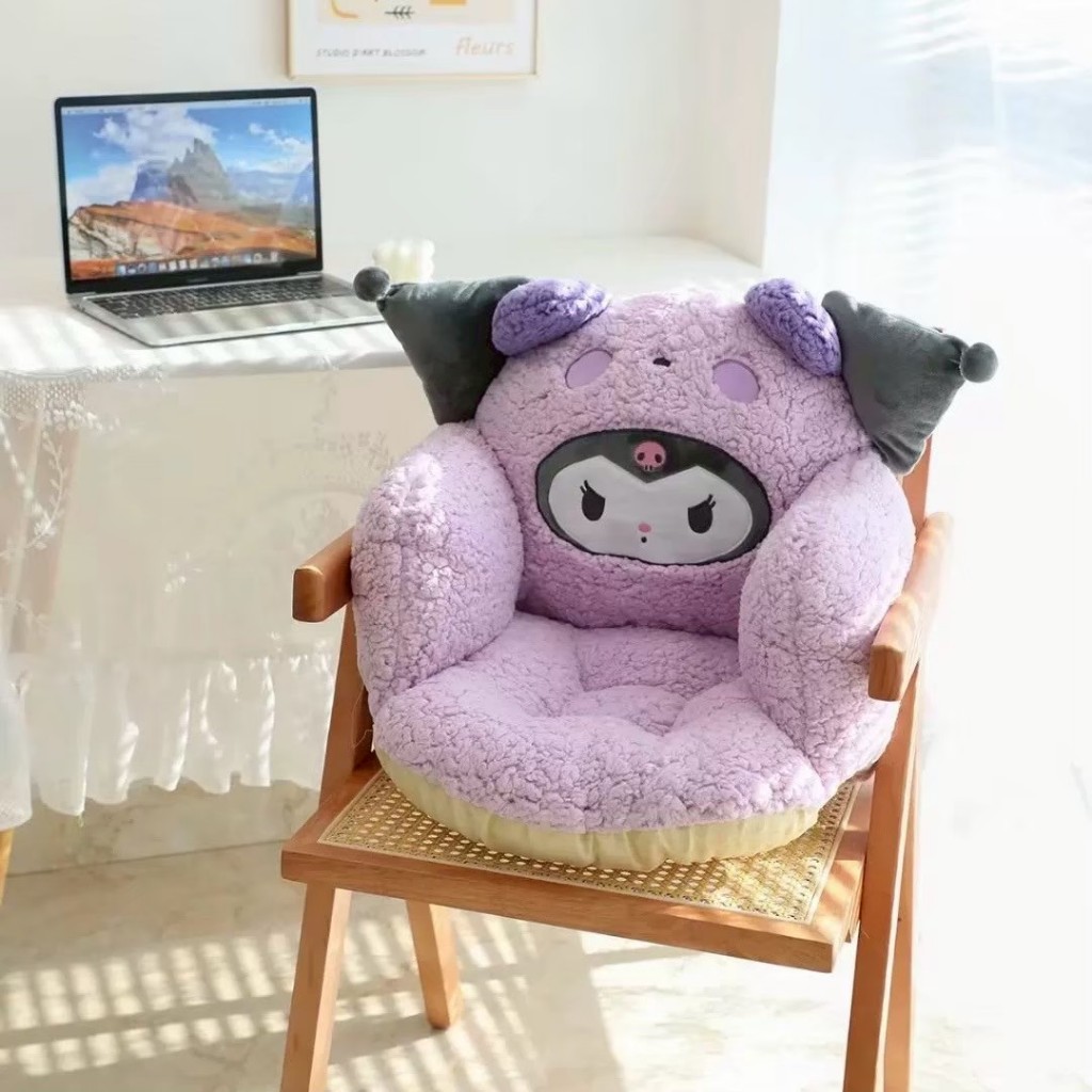🌈💜 เบาะ Kuromi หมอนอิง เบาะรองนั่ง คุโรมิ เบาะเสริม หนุนหลัง เบาะมีที่พิงหลัง เก้าอี้ทำงาน 64023