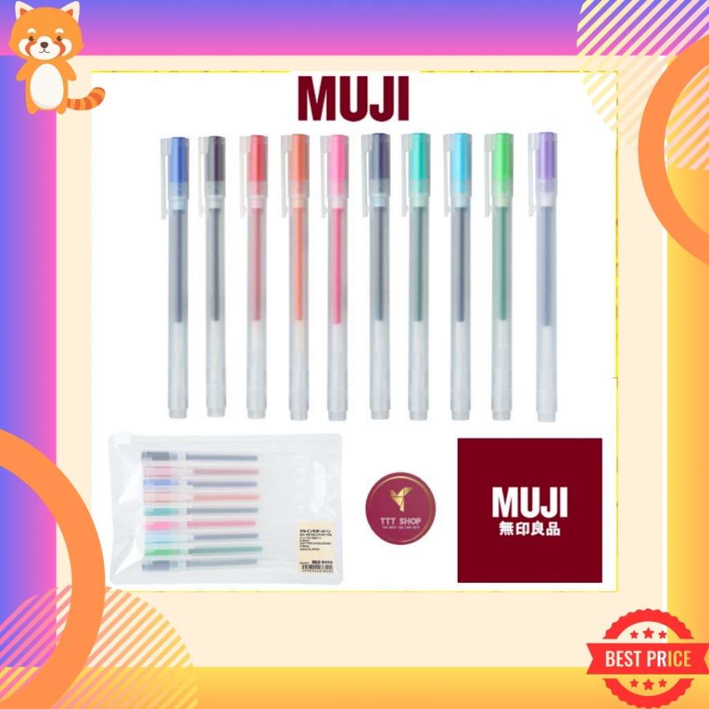 MUJI ปากกามูจิ ปากกาเจลแบบปอก ขนาด 0.38 และ 0.50 mm และไส้ปากกามูจิแบบปอกขนาด 0.38 และ 0.50 สินค้าของแท้จากประเทศญี่ปุ่น