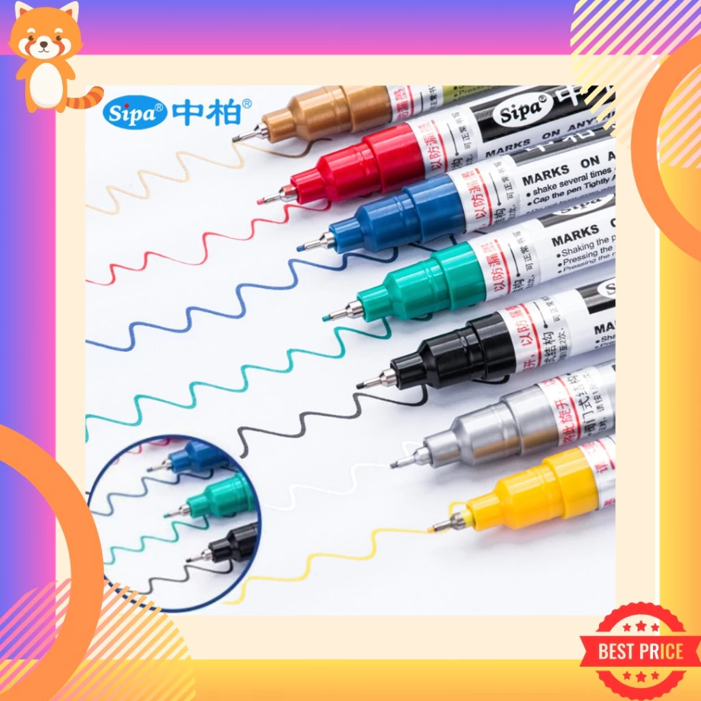 (สินค้าใหม่ ราคาถูกมาก) Sipa ปากกาเพ้นท์ ปากกาหัวเข็ม รุ่น SP-150 ปากกาอเนกประสงค์ ขนาด 0.7 MM 8 สี ใช้งานได้นาน