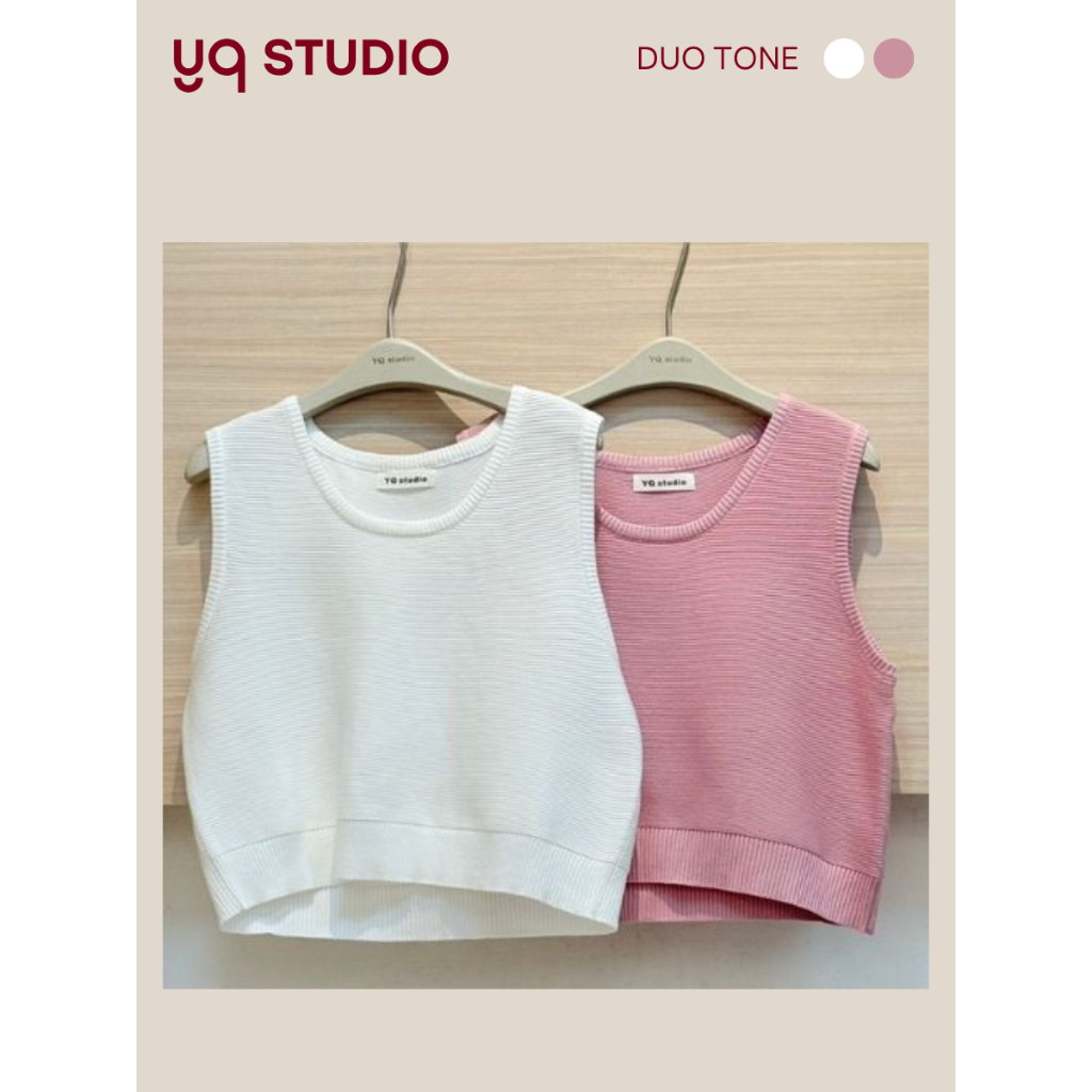 MG271เสื้อแขนกุดผ้านิตมีเทกเจอร์ ป้ายYQ