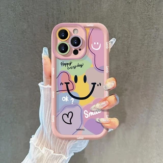 แฟชั่นกราฟิติ ที่มีสีสันยิ้มใบหน้านุ่ม เคส oppoA31 A3s A15 A17 A11 A38 A16 A5s A7 A32 A33 A55 A77 oppoA78 A54 A98 A94 Re