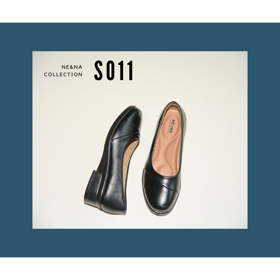 รองเท้าเเฟชั่นผู้หญิงเเบบคัชชูทำงาน Slip on ส้นเตี้ย No. S011 NE&NA Collection Shoes