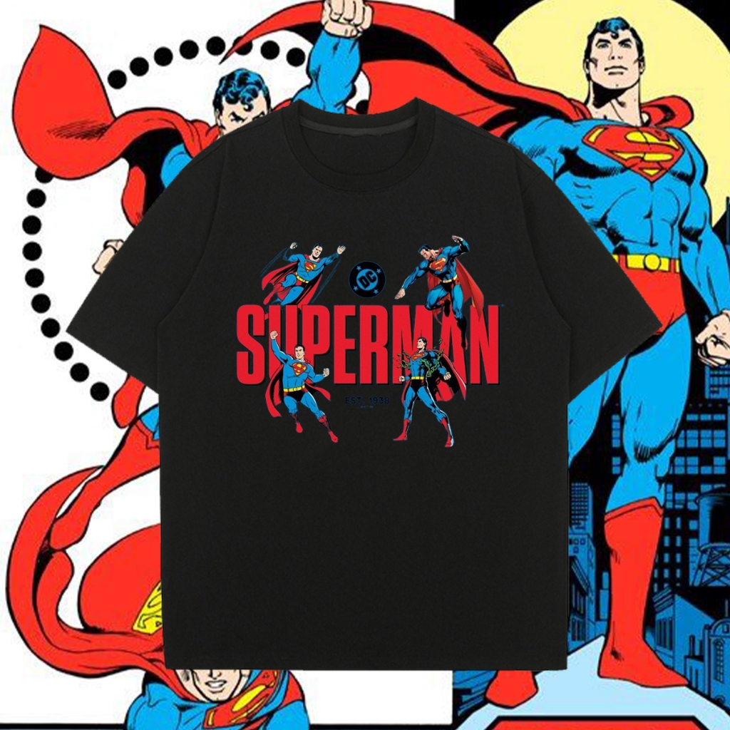 🎇 HOT Baju SUPERMAN 2025 Movie SUPERMAN S-Shield T-Shirt SUPERMAN Baju Cotton เหมาะสำหรับทั้งชายและห