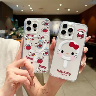 แม่เหล็ก เคสใสกันกระแทก เคสสําหรับไอโฟน 11 kitty เคสชาร์ได้ สำหรับ IPhone 17 13 11 Pro MAX 13 15 16 7Plus 14 12 xsmax
