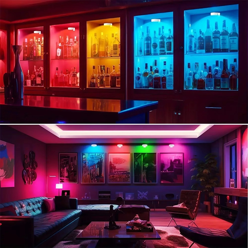 nice โคมไฟLED 13สี ไฟตู้ RGB ไฟติดผนัง ไฟแต่งห้อง ไร้สาย สําหรับตกแต่งตู้เสื้อผ้า TYPE-C ชาร์จUSB 1/3ชิ้น - รูปที่ 4