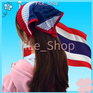 【COD จัดส่งจากไทย】ผ้าพันคอถักลายธงชาติ เหมาะสำหรับท่องเที่ยว…