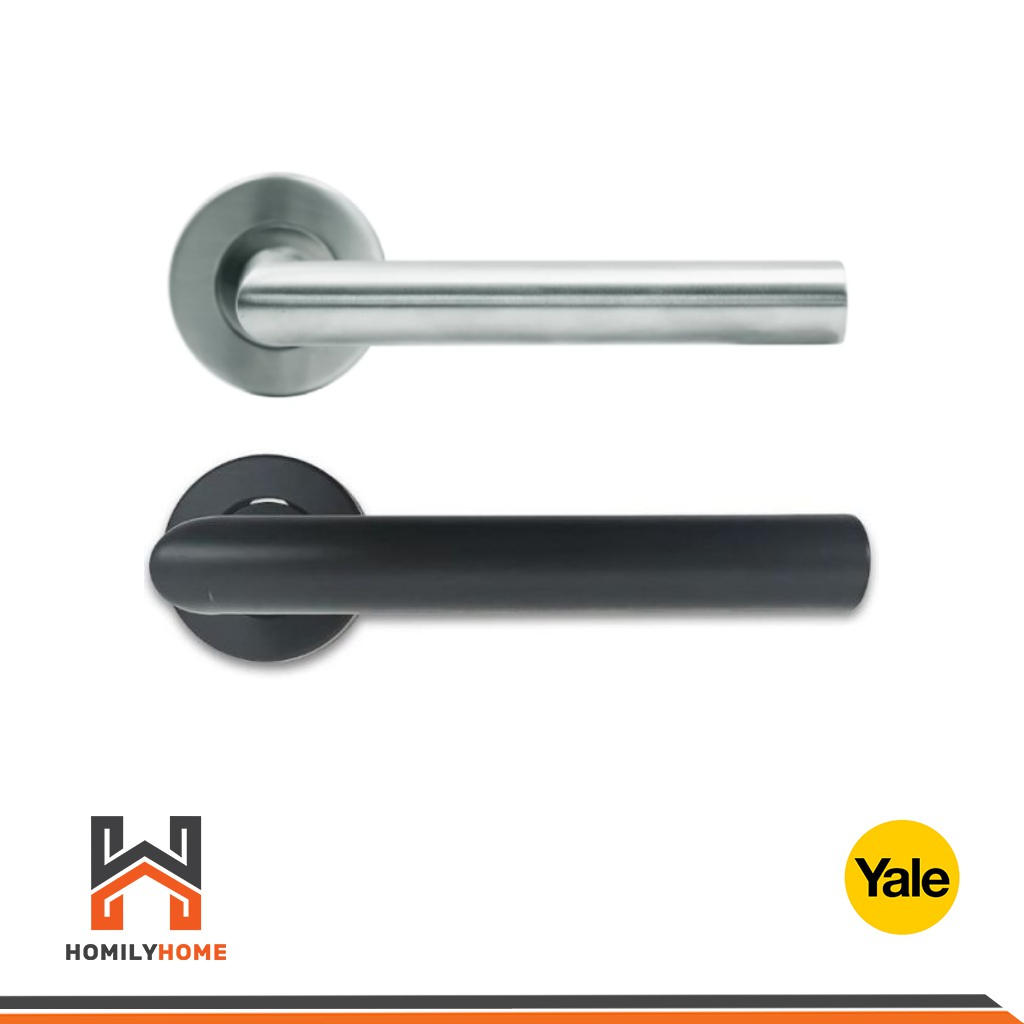 Yale มือจับก้านโยก ห้องทั่วไป รุ่น YK-SN001BLKP สีดำ YK-SN001SS สแตนเลส ห้องน้ำ BK-SN001BLKP ลูกบิด