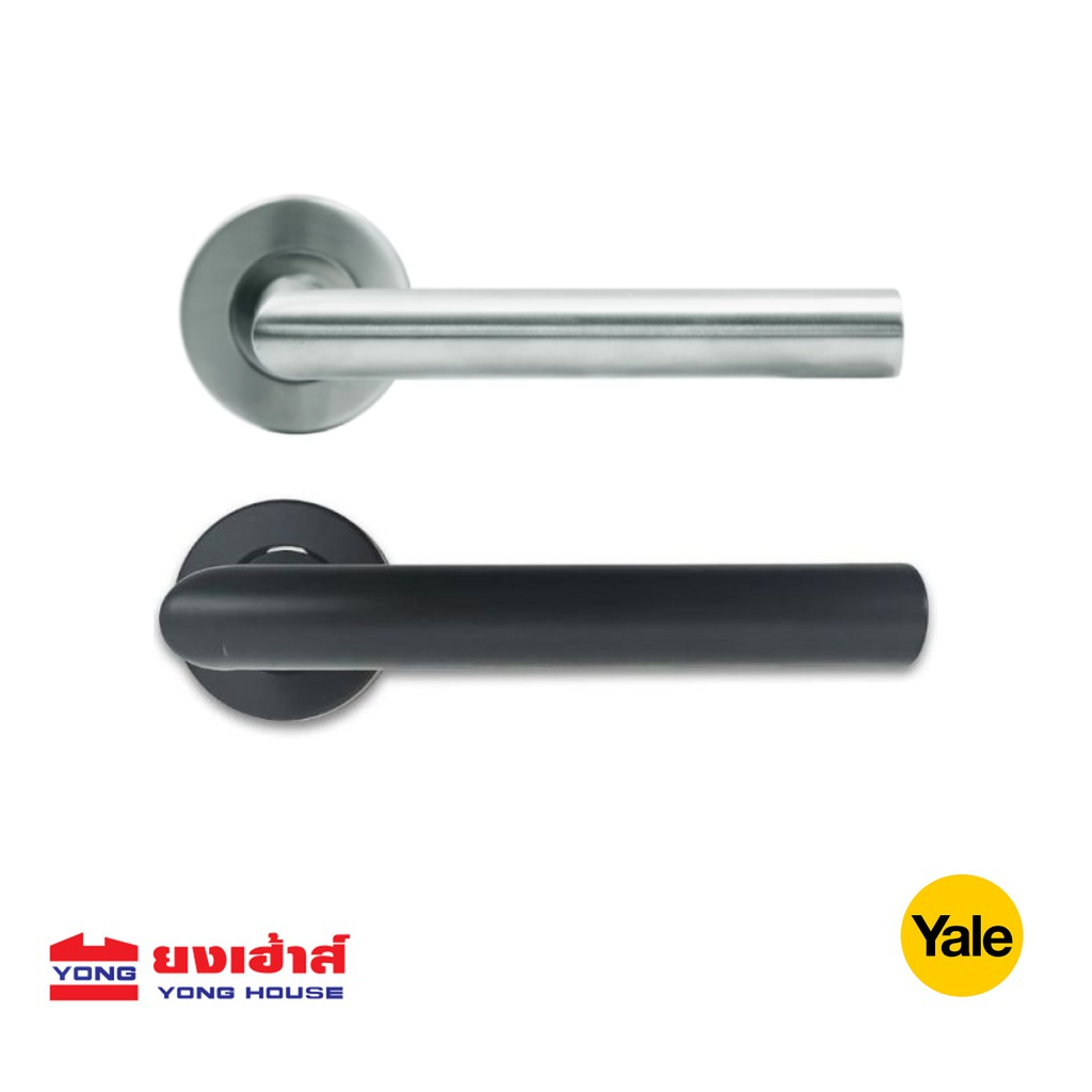 Yale มือจับก้านโยก ห้องทั่วไป รุ่น YK-SN001BLKP สีดำ YK-SN001SS สแตนเลส ห้องน้ำ BK-SN001BLKP ลูกบิด