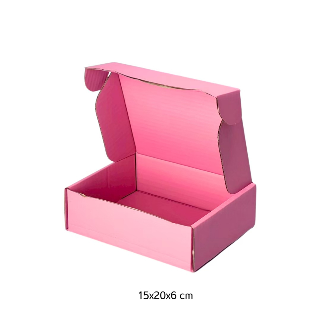 กล่องพัสดุลูกฟูก หูช้างไดคัต ขนาด15x20x6 เซนติเมตรคละสี - รูปที่ 5