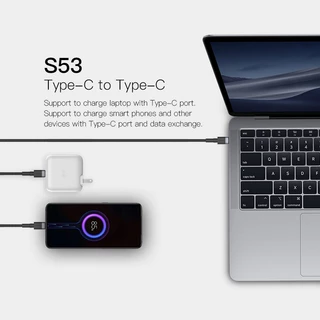 Eloop S51 / S53 สายชาร์จแบบเร็ว QC4.0+PD Type-C To Type-C / Type-C To L-Cable ของแท้100%