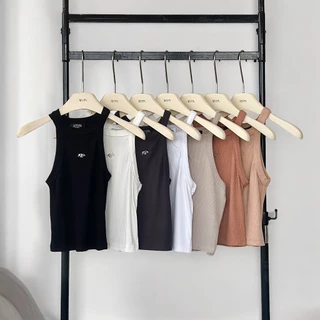Atipashop - ONYX TANK TOP เสื้อกล้าม แขนกุด ผ้าร่องญี่ปุ่น ปักโลโก้อะไหล่เหล็ก