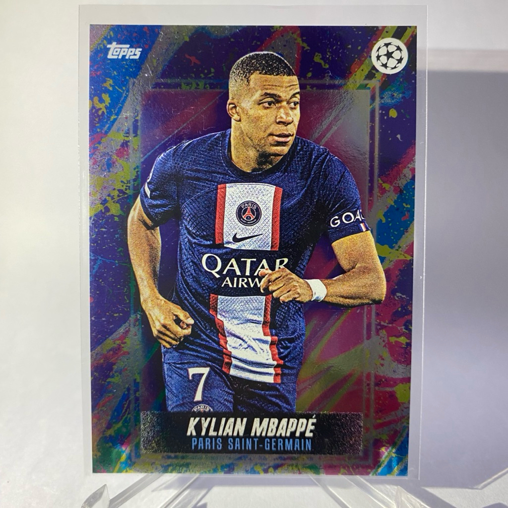 การ์ดนักฟุตบอลสำหรับสะสม KYLIAN MBAPPE, PARIS SAINT GERMAIN, TOPPS 2022
