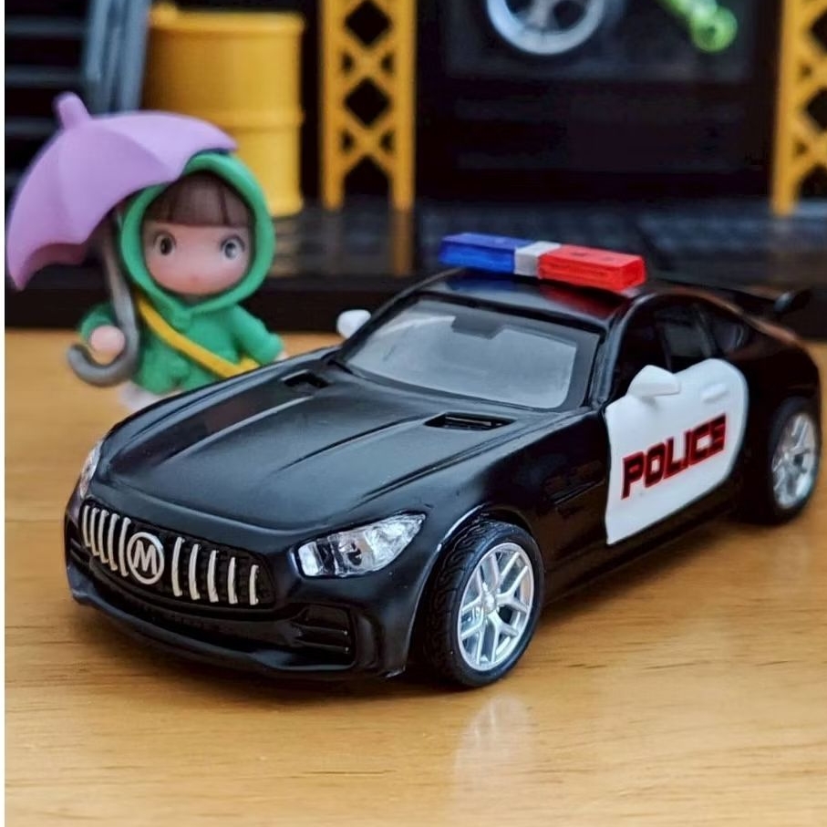 โมเดลรถเหล็ก รถ ตำรวจ รวมแบบ  police เปิดประตูได้ มีลาน มีเสียง มีไฟ ไม่มีกล่อง รถสปอร์ต sport