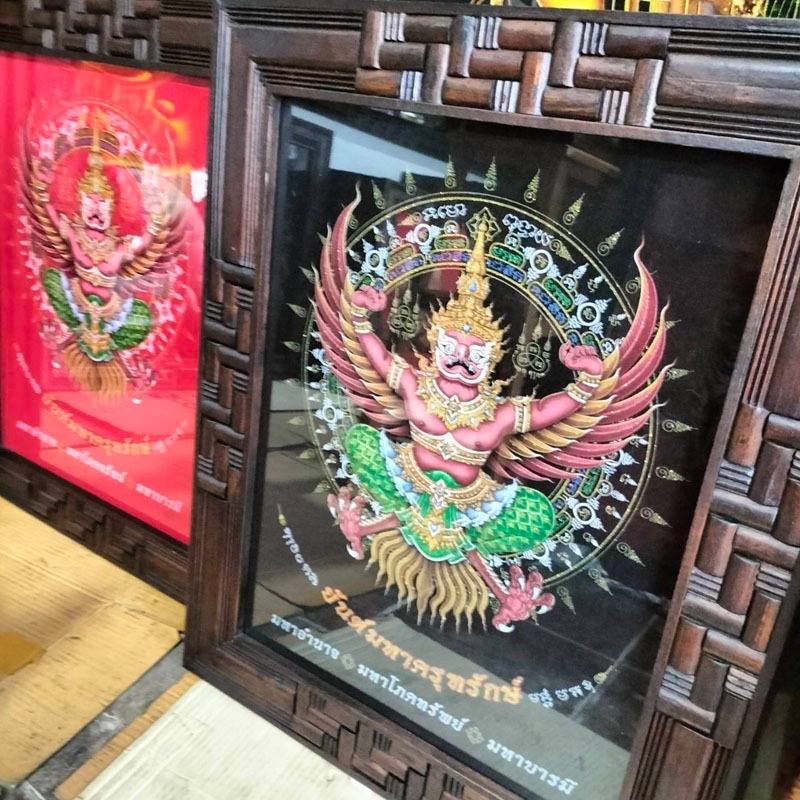 ภาพพิมพ์พร้อมกรอบกระจกไม้สัก รูปครุฑ ขนาด 57cmx70cm ราคา ถูกที่สุด ดีลบีเคเค แกลเลอรีภาพที่ 5