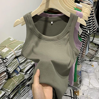 mm_home8 เสื้อกล้าม ไม่มีบราในตัว ไม่มีฟองน้ำ ผ้ายืดตามตัว ทรงสวยสวมใส่สบาย แมตลุคง่ายได้หลายสไตล์