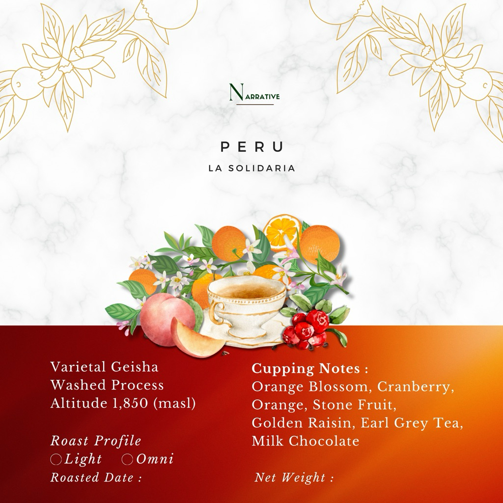 เมล็ดกาแฟ Peru La Solidaria Geisha