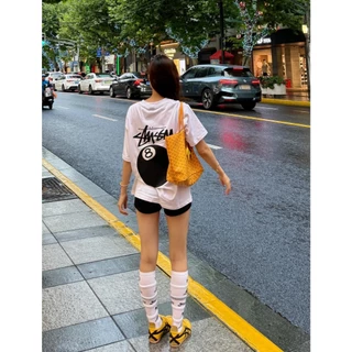 เสื้อยืด STUSSY BASIC LOGO TEE Black/White(US)จัดส่งจากกรุงเทพ
