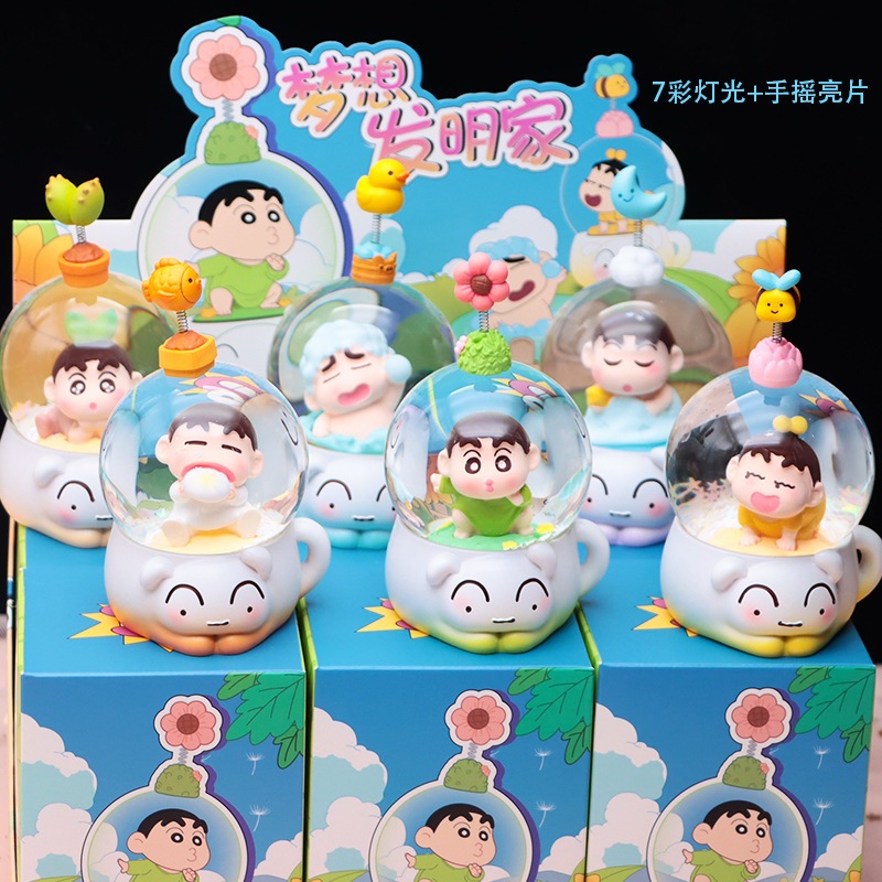กล่องสุ่มสโนว์บอลหิมะชินจัง ลูกแก้วชินจังหัวสปริงเด้งๆน่ารัก (ไฟ7สี) ลุ้นซีเครท ของขวัญปีใหม่ ของสะสม ตั้งโต๊ะ🇹🇭
