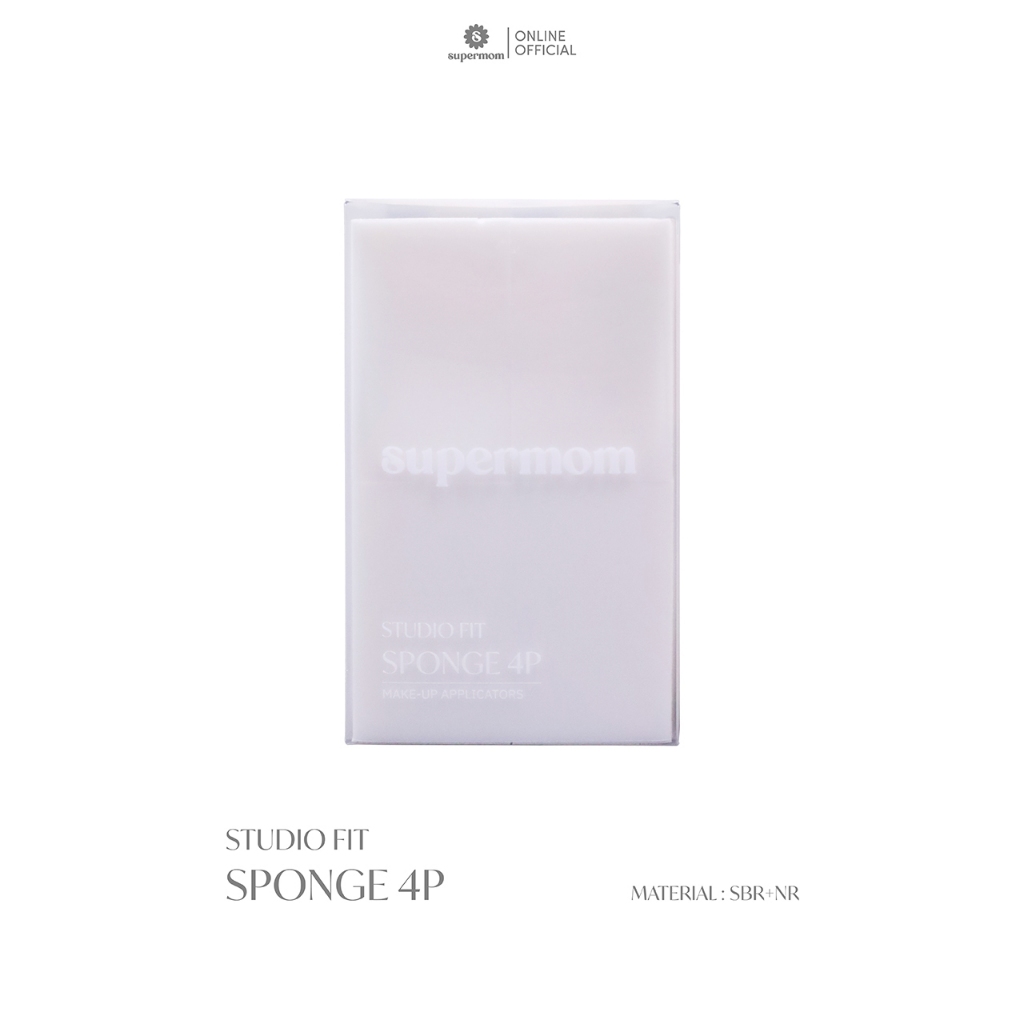 SUPERMOM l STUDIO FIT SPONGE 4P MADE IN KOREA ฟองน้ำสำหรับตบรองพื้นแบบแห้ง รูปที่ 2