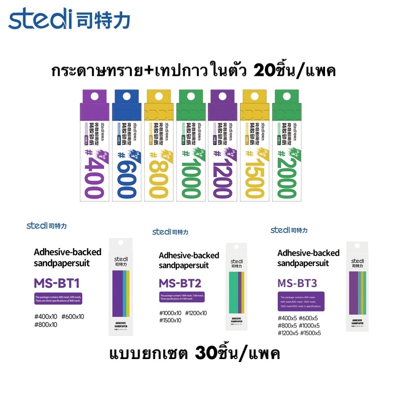 stedi Backing sandpaper กระดาษทรายแบบมีเทปกาว 20ชิ้น/แพค