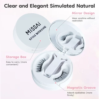 Missai ขนตาปลอมแม่เหล็ก รุ่น แม่เหล็กอ่อนธรรมชาติสมจริง Magnetic Eyelashes（all-in-one-box）MFE06