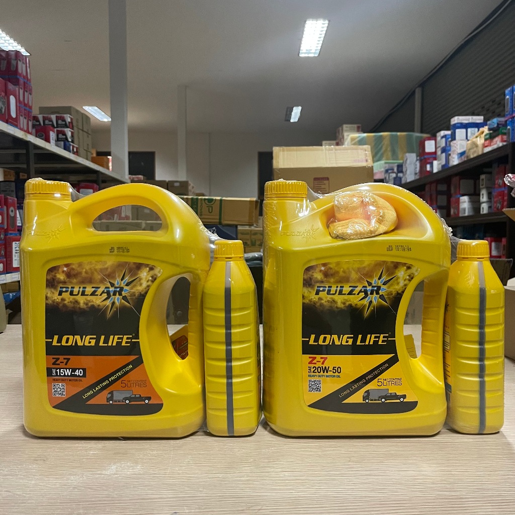 น้ำมันเครื่อง เพาวซ่าร์ ลองไลฟ์ SAE 15W-40, 20W-50 ขนาด 5แถม1 ลิตร น้ำมันเครื่อง เกรดรวมสำหรับเครื่องยนต์ดีเซลและเบนซิน