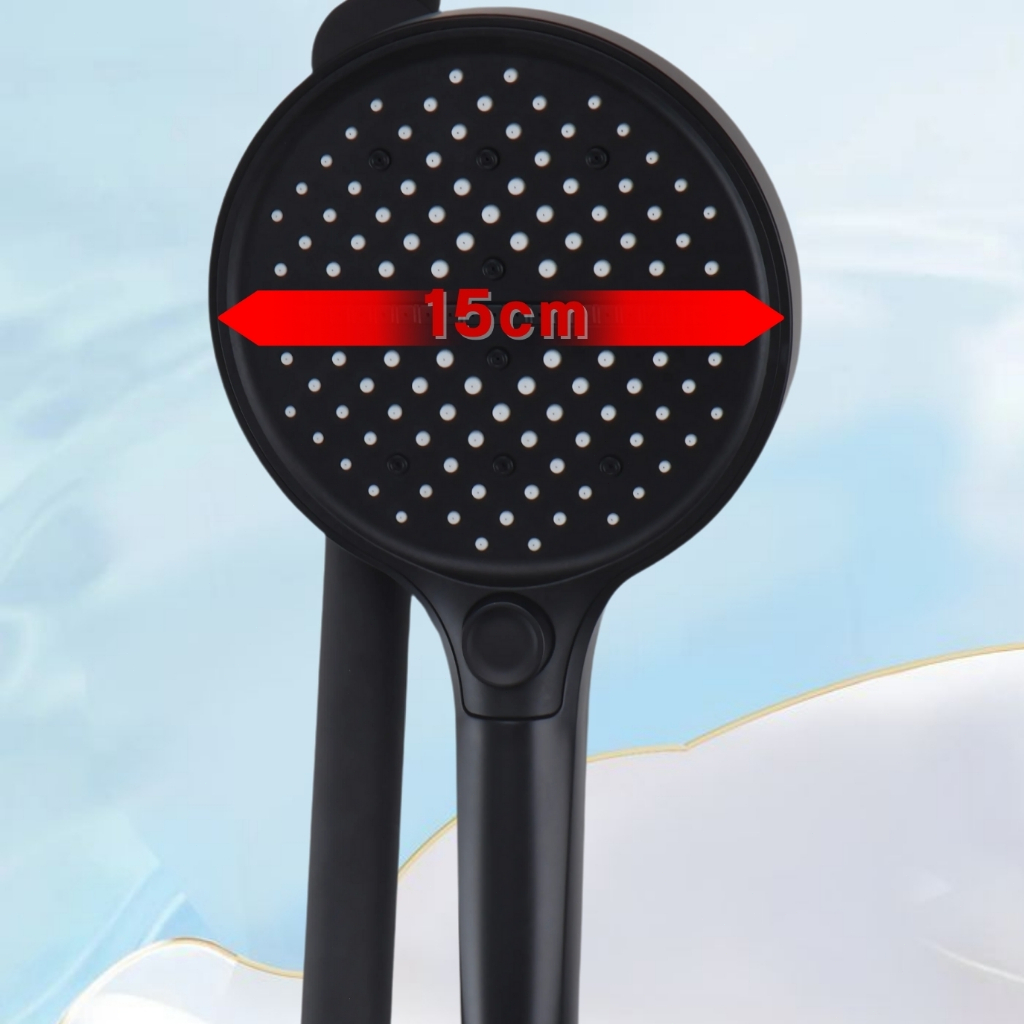 ชุดฝักบัวอาบน้ำ วัสดุมีคุณภาพ หน้ากว้าง 15 ซม. ปรับน้ำ 3 ระดับ ราวปรับเลื่อนขึ้น-ลง ได้ น้ำไหลแรง - รูปที่ 4