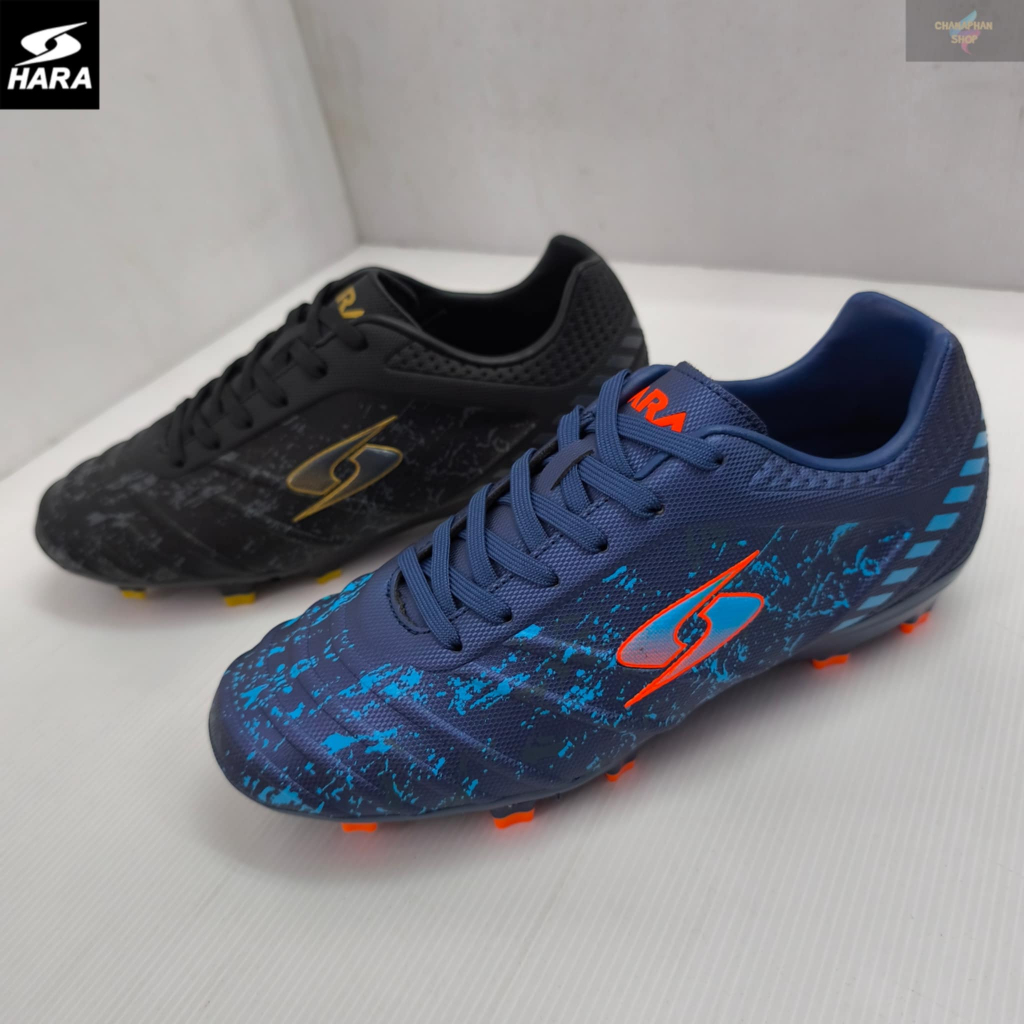 HARA Sport รองเท้าสตั๊ด รองเท้าฟุตบอล พื้นเย็บ รุ่น F38 สีน้ำเงิน/สีดำ SIZE 39-45