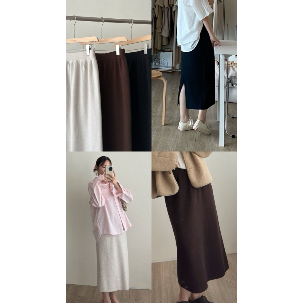 FADTHINGS : กระโปรงcomfy knit skirt ( 3 colors) 🤎