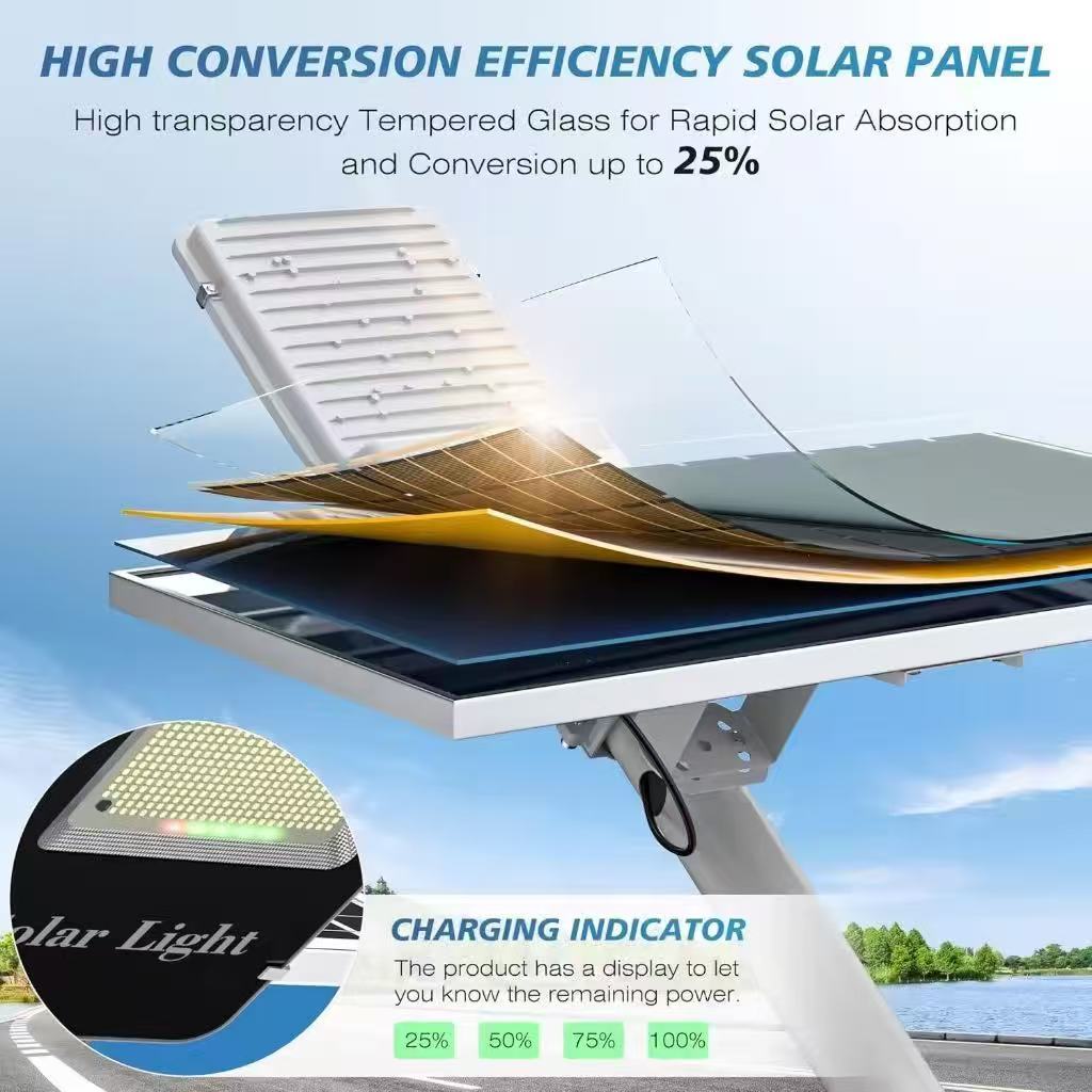 ไฟโซล่าเซลล์ 100W 300W 500W โซล่าเซลล์ ไฟถนน LED solar light สว่างค้าง IP67 ป้องกันฟ้าผ่า ราคา ถูกที่สุด ดีลบีเคเค แกลเลอรีภาพที่ 5