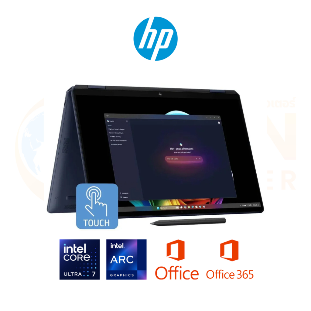 HP OMNIBOOK ULTRA FLIP 14-FH0054TU NOTEBOOK (โน๊ตบุ๊ค) INTEL CORE ULTRA 7 155H / 32GB / 1TB / WIN11+