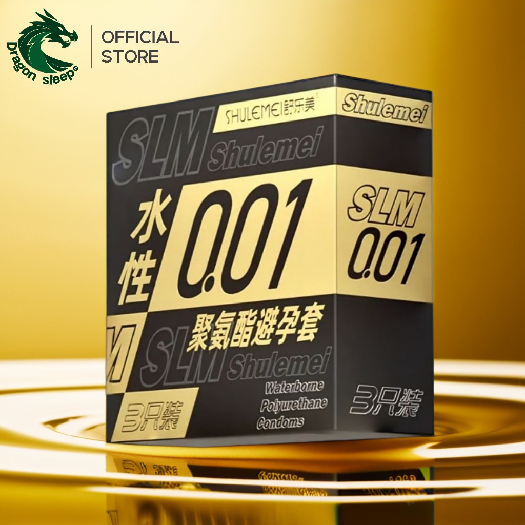 Slm Shulemei ถุงยางอนามัยโพลียูรีเทน บางกว่า0.01 50-90% เหมาะกับผู้แพ้น้ำยางธรรมชาติ ไซส์ 52±2