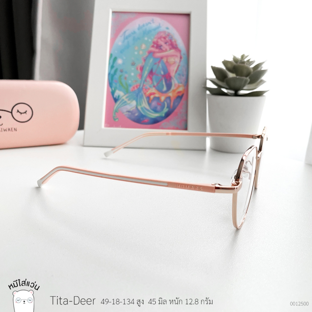 ตัดแว่นสายตา กรอบแว่น titanium แท้ แว่นสายตาสั้น / สายตายาว รุ่น Tita-deer สีชมพู ย่อ 1.56 ราคา ถูกที่สุด ดีลบีเคเค แกลเลอรีภาพที่ 4