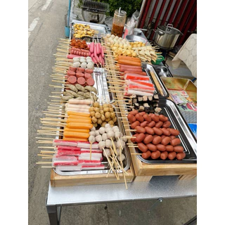 🎉 ส่งฟรี 🎉ชั้นวางโชว์อาหารไม้สักทอง 2แถว 6ถาด