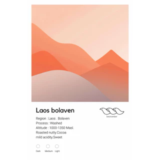เมล็ดกาแฟคั่วลาว Laos Bolaven (Washed) เลือกระดับการคั่วได้