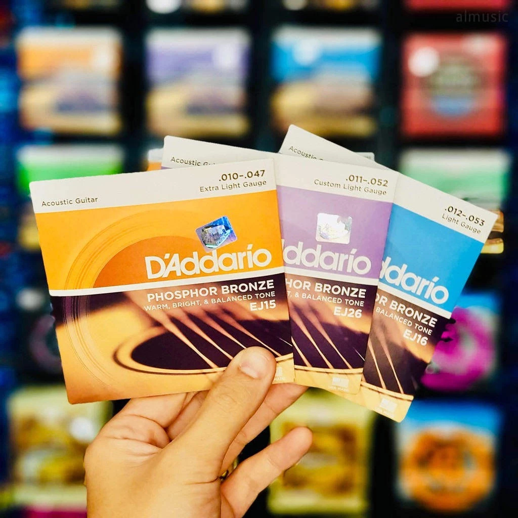 D'Addario EJ ACOUSTIC สายกีตาร์ สายทองแดง รุ่น Phosphor Bronze EJ15 EJ26 EJ16