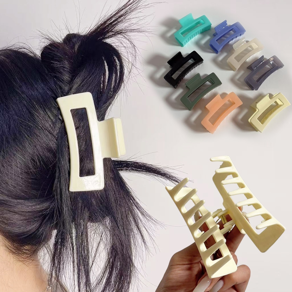 กิ๊บหนีบผม แฟชั่น สี่เหลี่ยม 8.5cm ติดผม พลาสติกใส สีพาสเทล แข็งแรง กิ๊บติดผม จัดส่งจากประเทศไทย