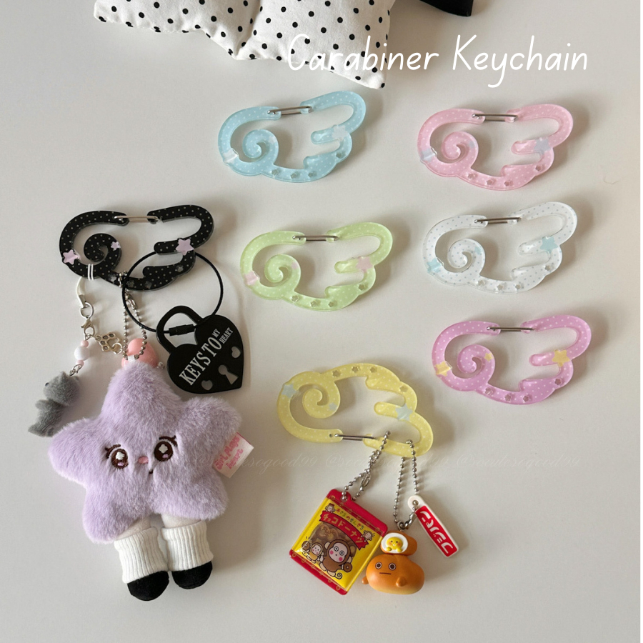 FairyWing Carabiner Keychain Clip  คาราบิเนอร์รูปปีกนางฟ้าสีพาสเทล