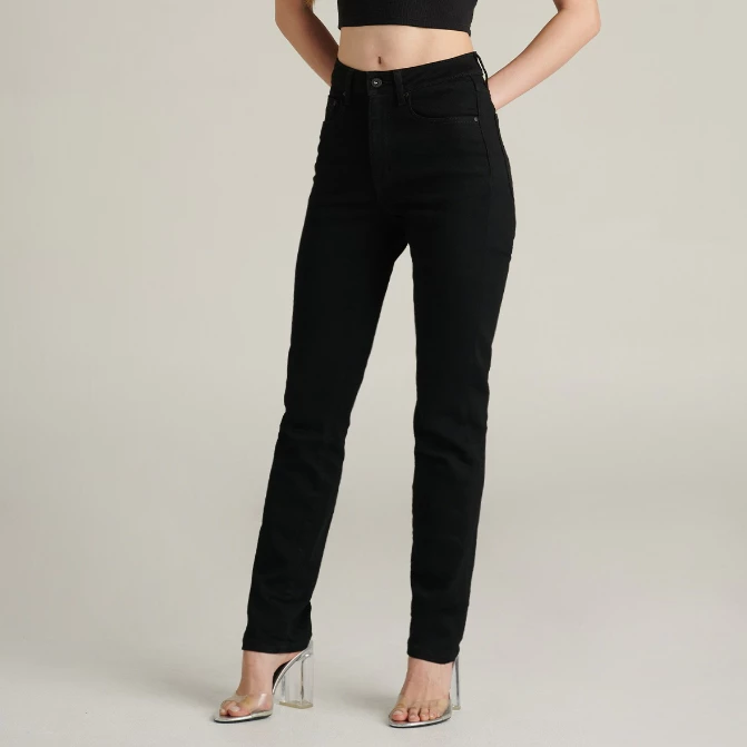 Mc JEANS กางเกงยีนส์ผู้หญิง ทรงขาเข้ารูป (Slim) เอวกลาง สีดำฟอกเข้ม MFSZ243 เนื้อผ้ายีนส์ 11.25oz
