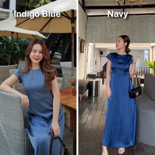 MyWay Brand : Lady Jessika ผ้าซาติน ชุดเดรสออกงาน ชุดเพื่อนเจ้าสาว เดรสยาว ชุดใส่เที่ยว สีชมพู
